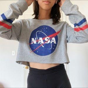 NASA cropped crewneck